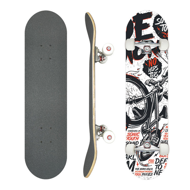 Complete Street Skateboard with Maple Deck Concave and Durable PU Wheels Bowlift