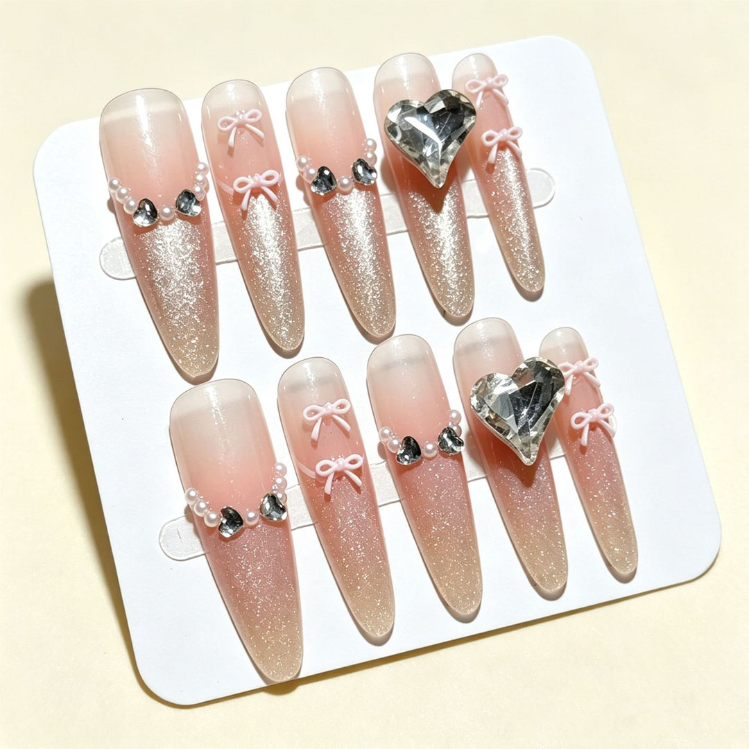 Decorative Rhinestone Nail Art Tips Bowlift