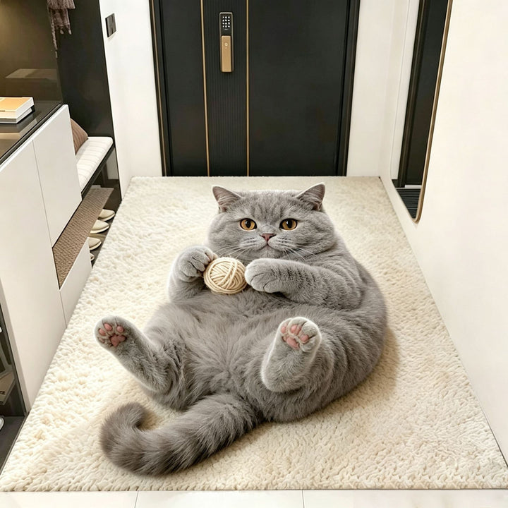 Cat-Themed Plush Area Rug