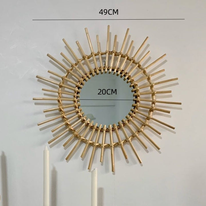 Wall mirror with wicker basket Bowlift