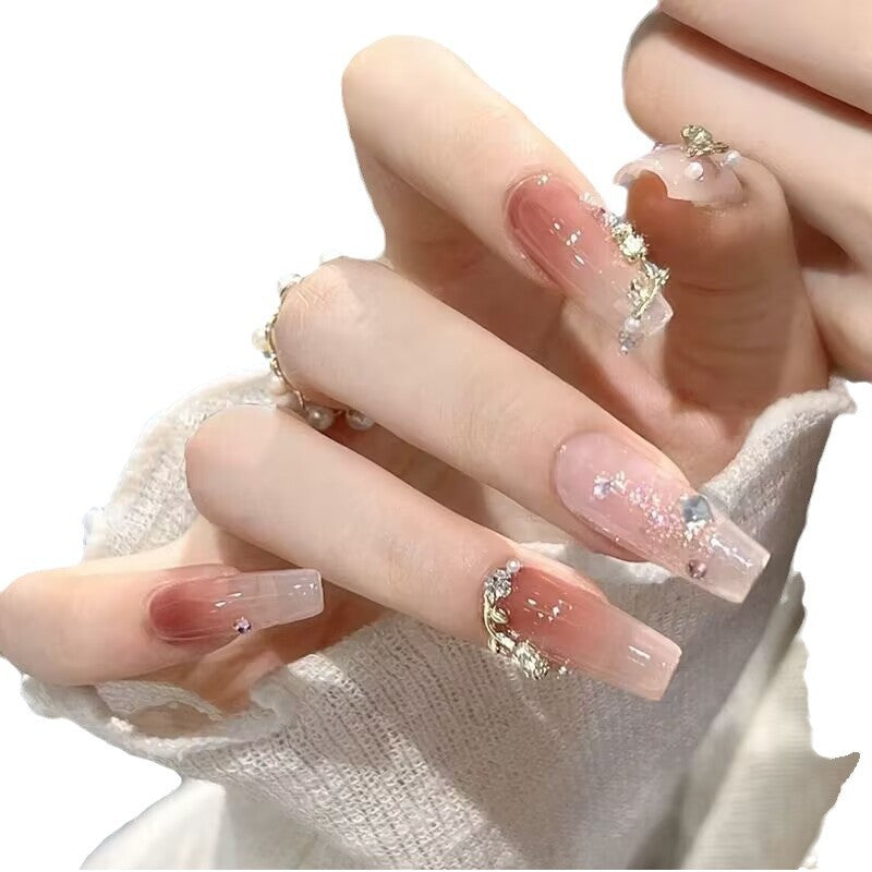 Elegant Botanical Press-On Nails Bowlift