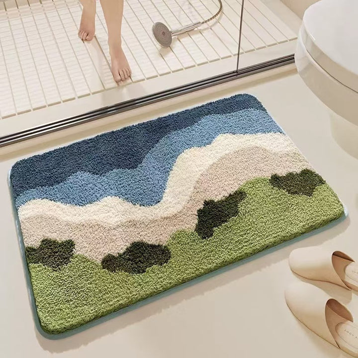Plush Cat Theme Bath Mat