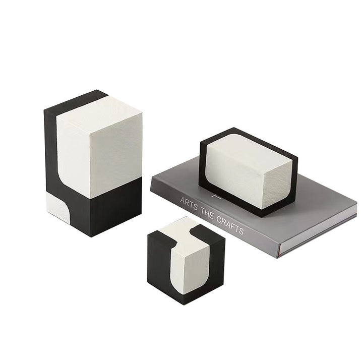 Modern Abstract Minimalist Decorative Block Sculpture