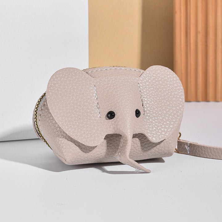 Cute Elephant-Themed Zippered Coin Purse Bowlift