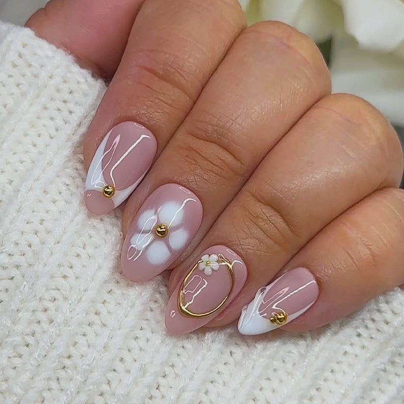 Floral Decorative Press-On Nails Set Bowlift