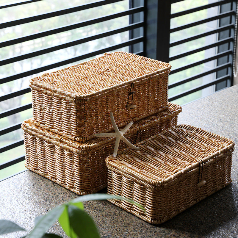 Handcrafted Natural Wicker Storage Chest Bowlift