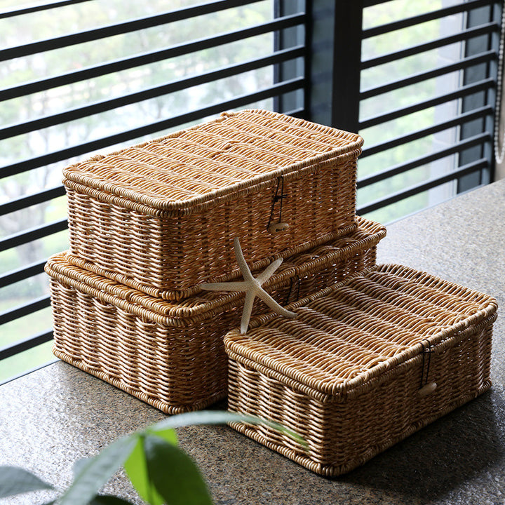 Handcrafted Natural Wicker Storage Chest Bowlift