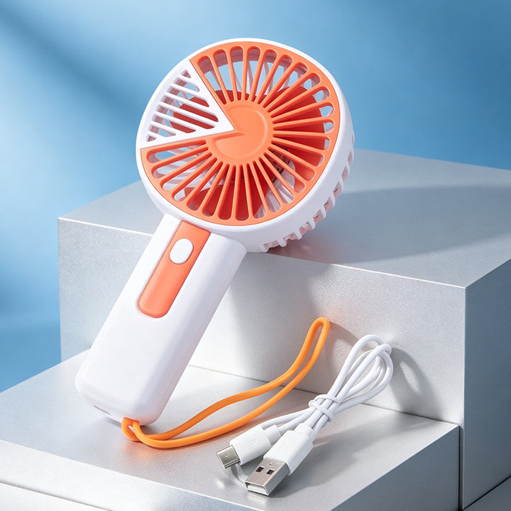 Portable handheld fan with USB charging function and ergonomic handle Bowlift