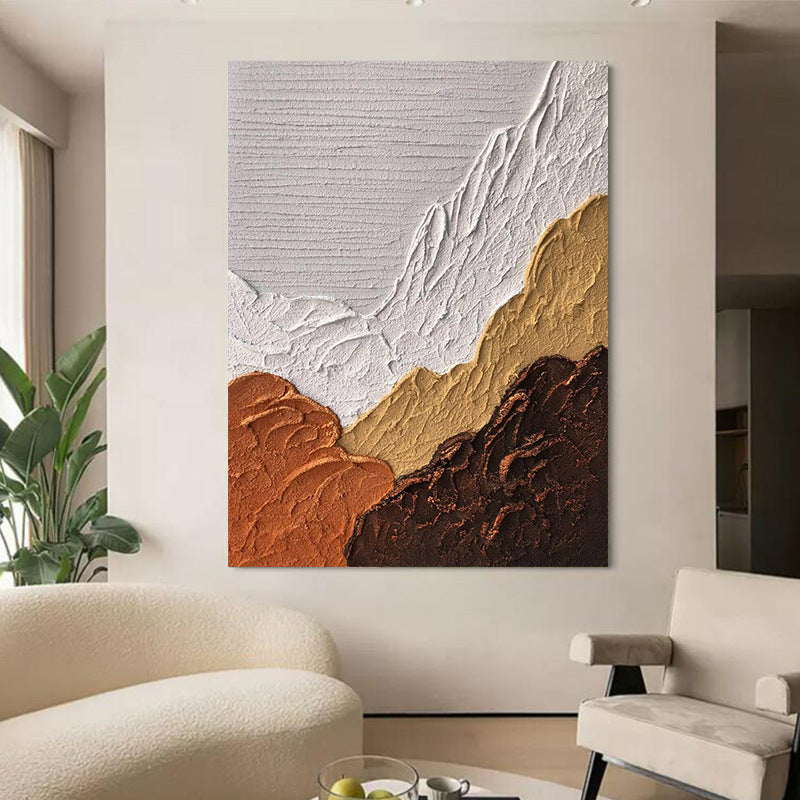 Textured 3D Mountain Landscape Wall Art