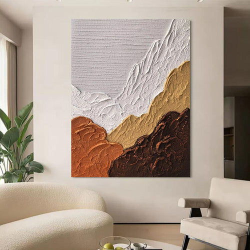 Textured 3D Mountain Landscape Wall Art