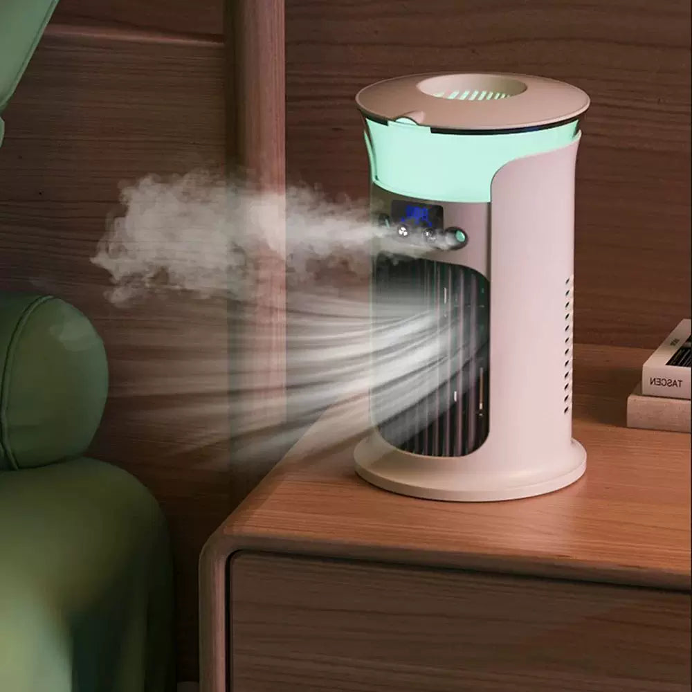 Unisex one size compact USB humidifying air circulation tower fan with LED display Bowlift
