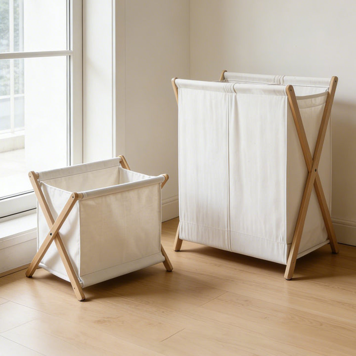 Modern laundry basket with folding frame Bowlift