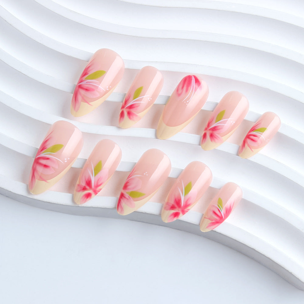 Floral Accented Long-Lasting Press-On Nails Bowlift