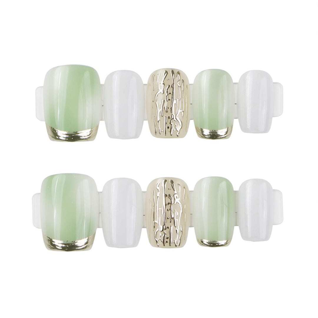 Elegant Artistic Press-On Nail Set Bowlift