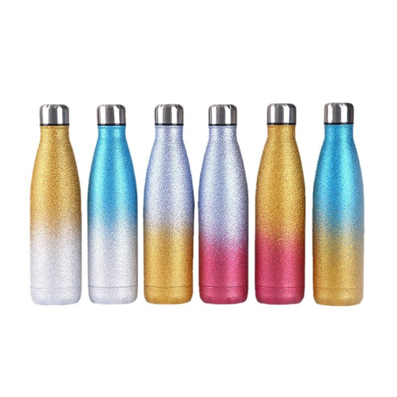 Ladies Insulated Water Bottle with Elegant Glitter Surface Bowlift