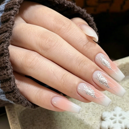 Artifical nails with elegant butterfly design Bowlift