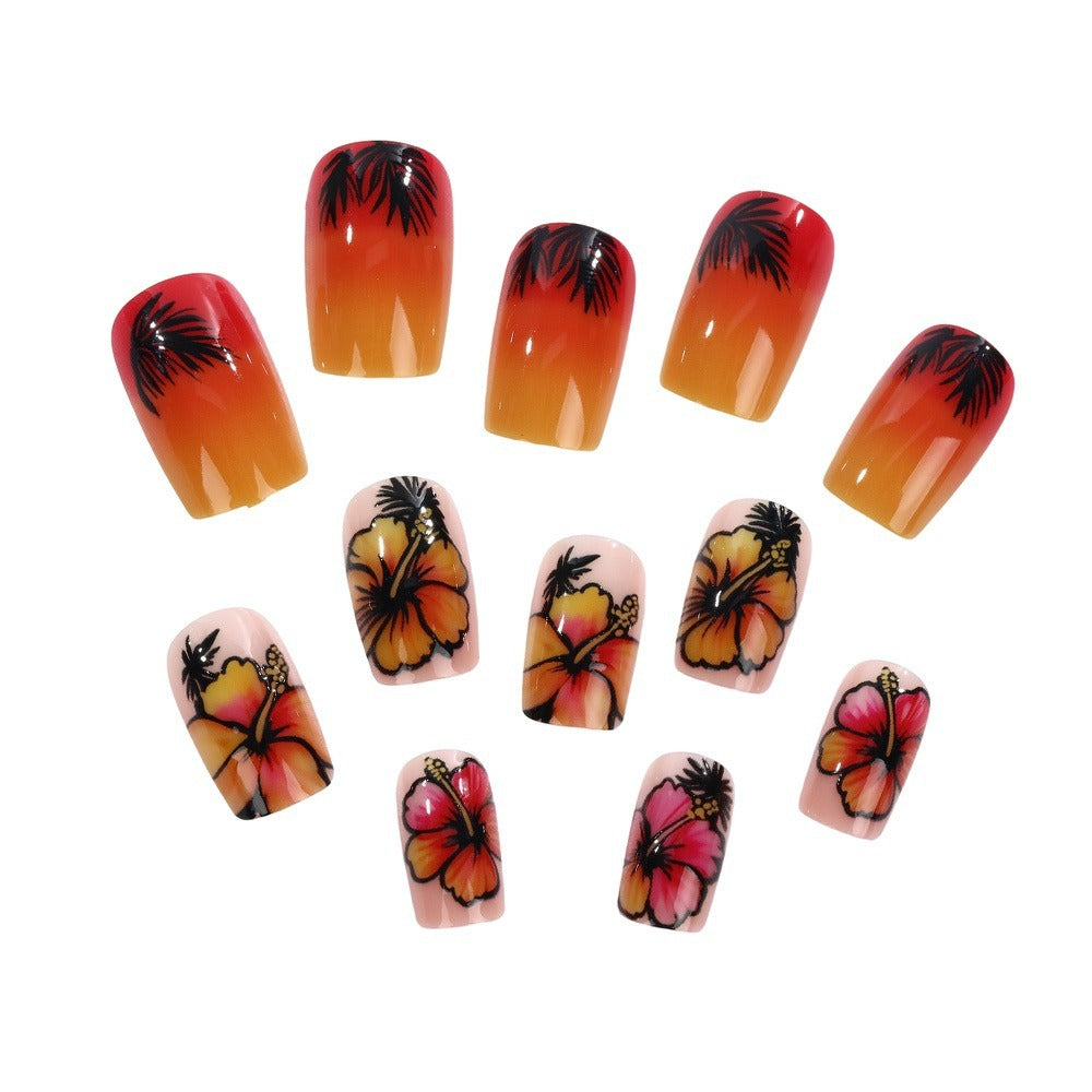 Tropical design artificial nails Bowlift