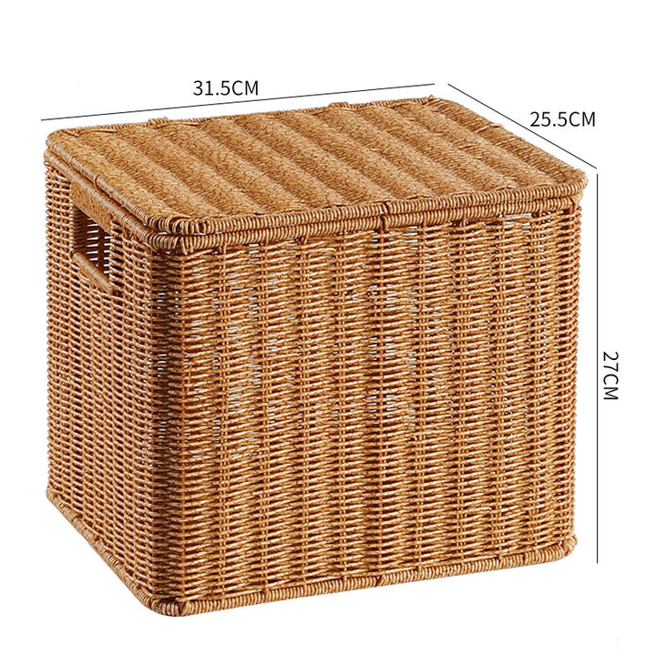 Handcrafted Rectangular Wicker Storage Box Bowlift