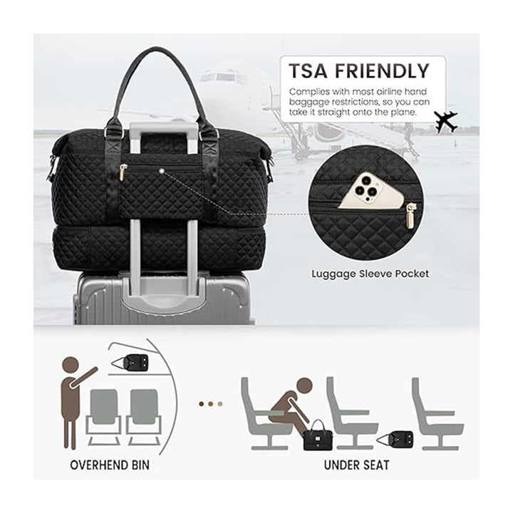 Versatile Quilted Weekend Bag Bowlift