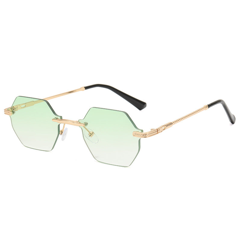 Women's hexagonal designer sunglasses with high-quality metal frame Bowlift