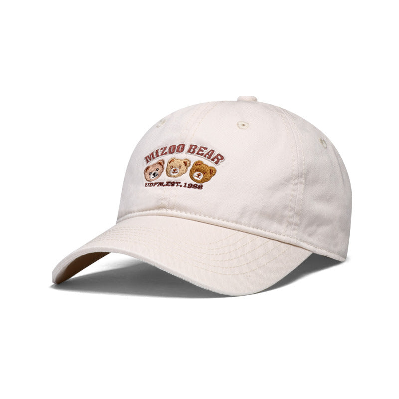 Women playful cotton cap with embroidered animal design Bowlift