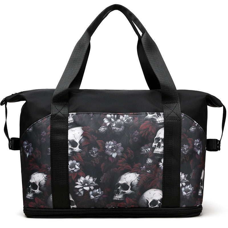 Artistic Skull Print Gym Duffel Bag Bowlift