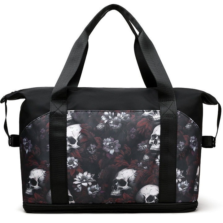 Artistic Skull Print Gym Duffel Bag Bowlift
