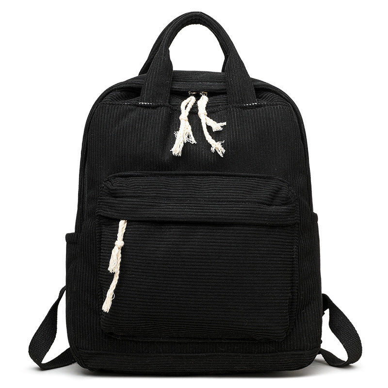 Compact Textured Fabric School Backpack Bowlift