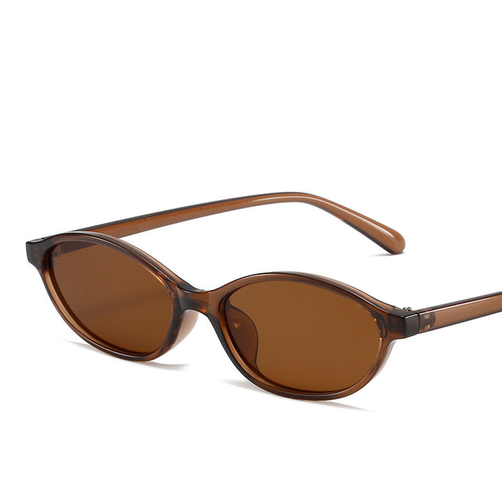 Slim Oval Tinted Lens Retro Sunglasses with UV Protection Bowlift