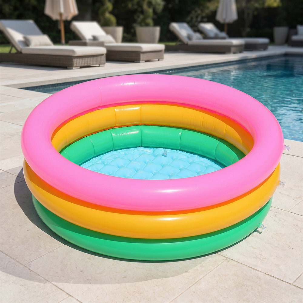 Women inflatable paddling pool with colorful sea design Bowlift