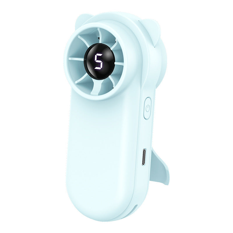 Unisex Portable Mini Fan with LED Display Bowlift