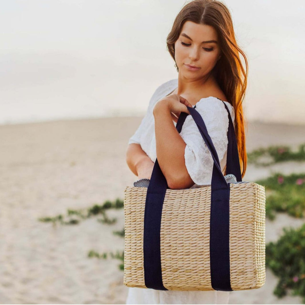 Women's Handwoven Basket with Removable Fabric Cover Bowlift