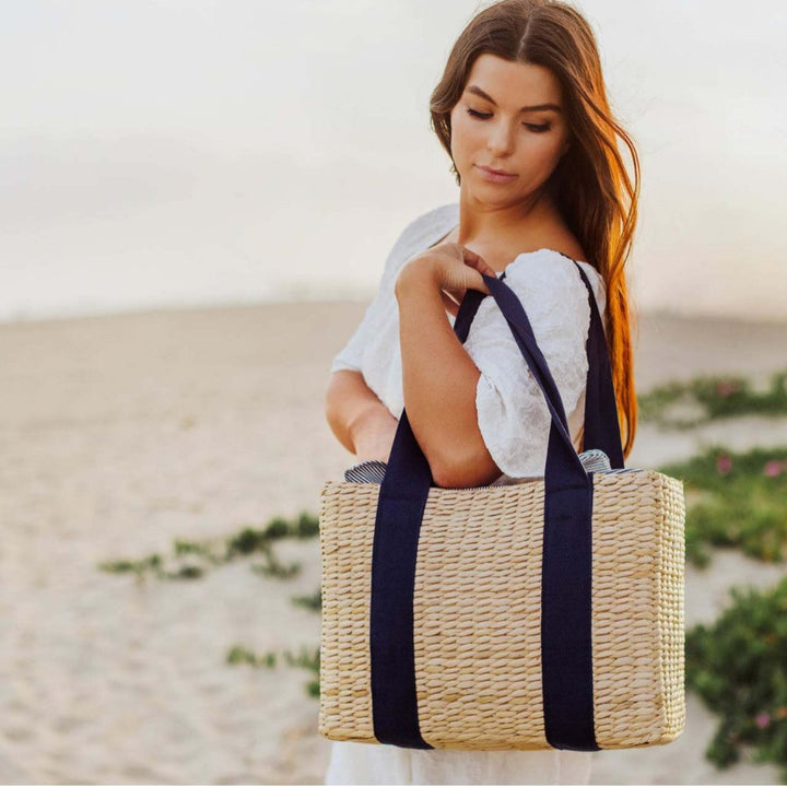 Women's Handwoven Basket with Removable Fabric Cover Bowlift