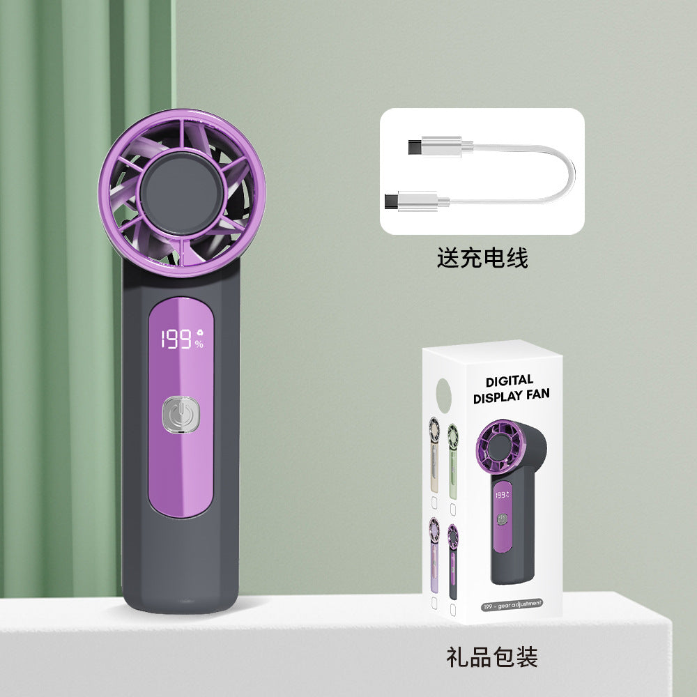 Unisex Portable Handheld Digital Display Fan Bowlift