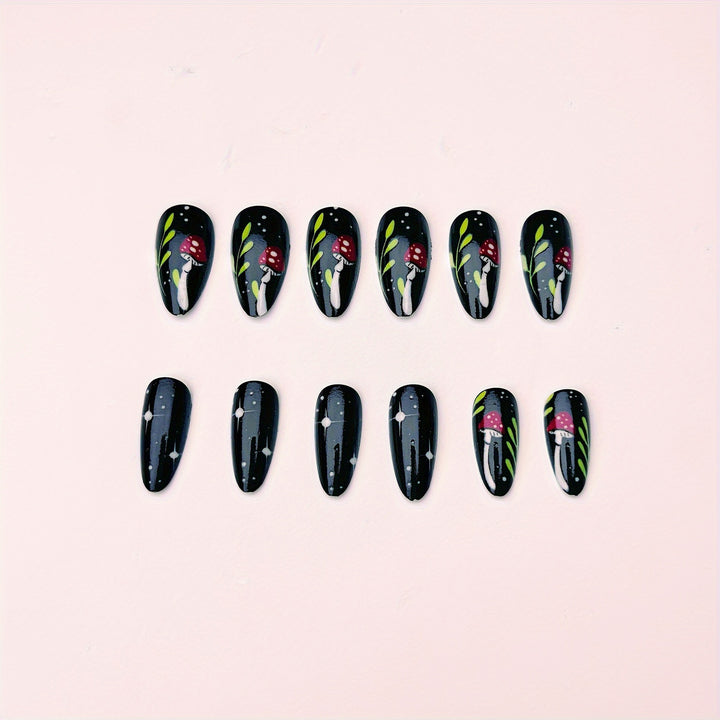 Artistic Mushroom Design Nail Art Bowlift