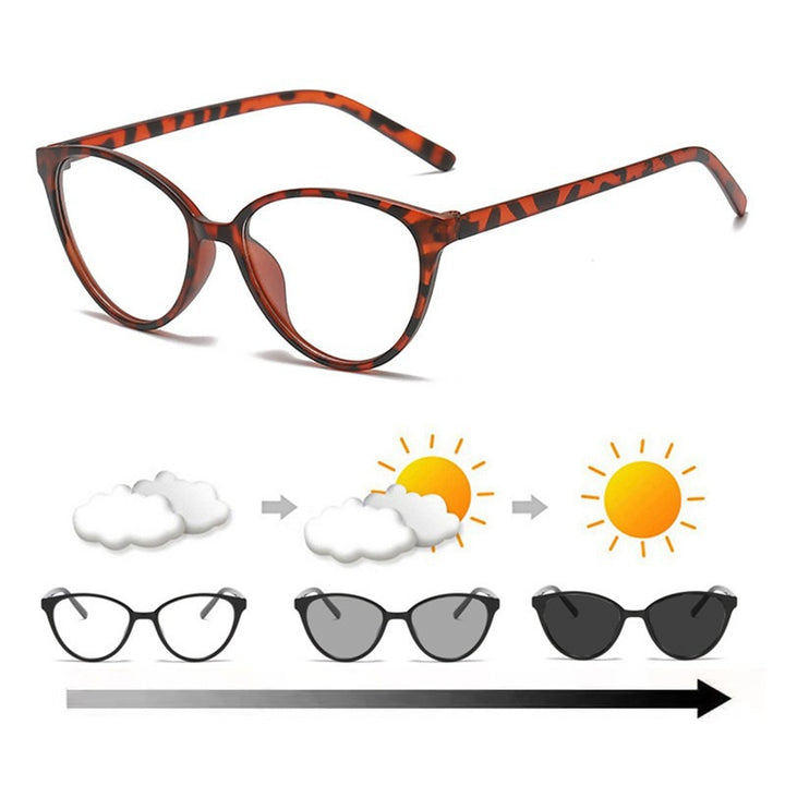Women's trendy light-sensitive cat-eye glasses Bowlift