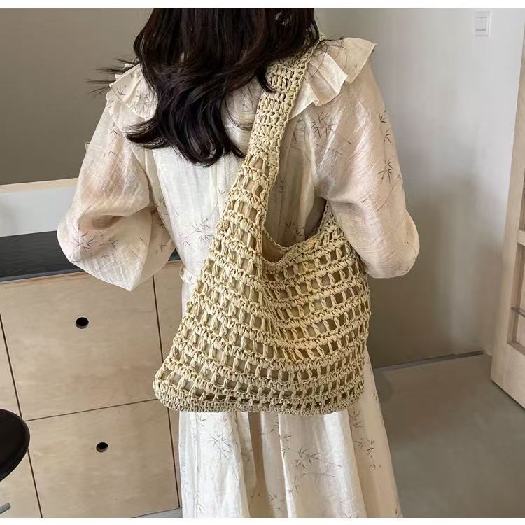 Macrame Shoulder Bag with Soft and Breathable Fabric Bowlift