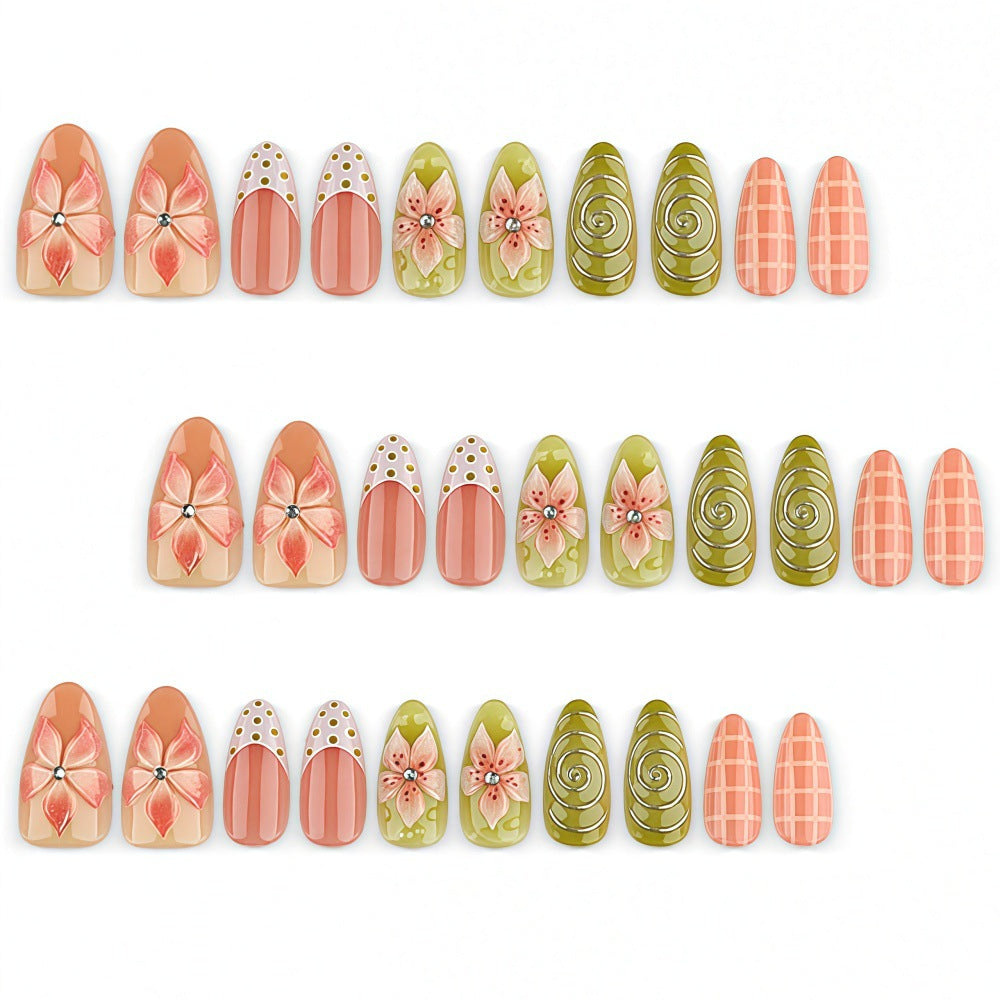 Artificial Nails in Floral Flower Design Bowlift