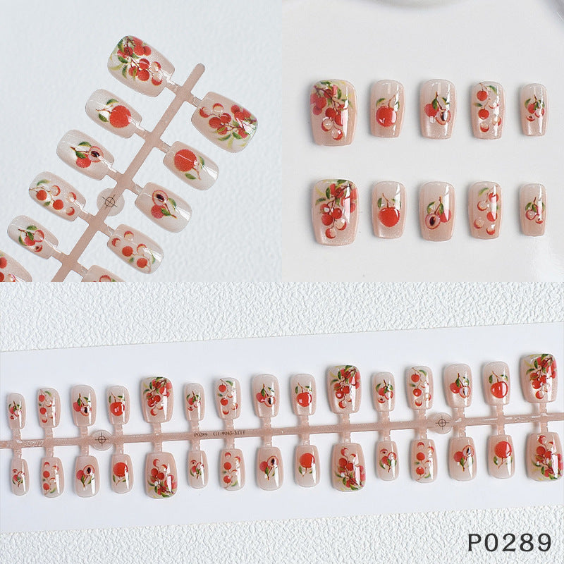 Strawberry Decorated Press-On Nails Bowlift