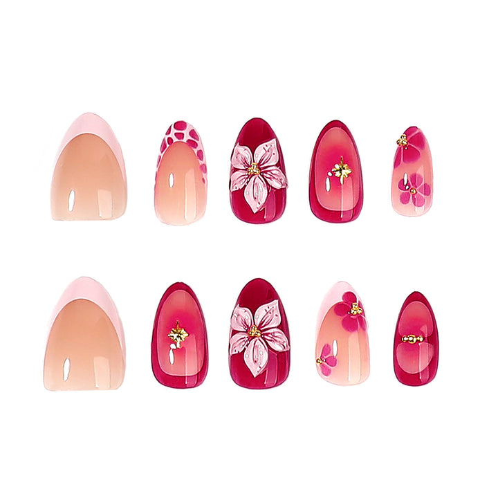 Artificial Nail Art with Flower Design Bowlift