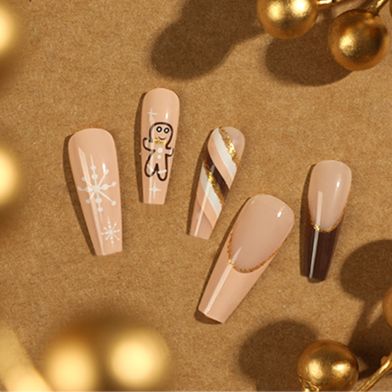 Artistic acrylic nails with festive design Bowlift