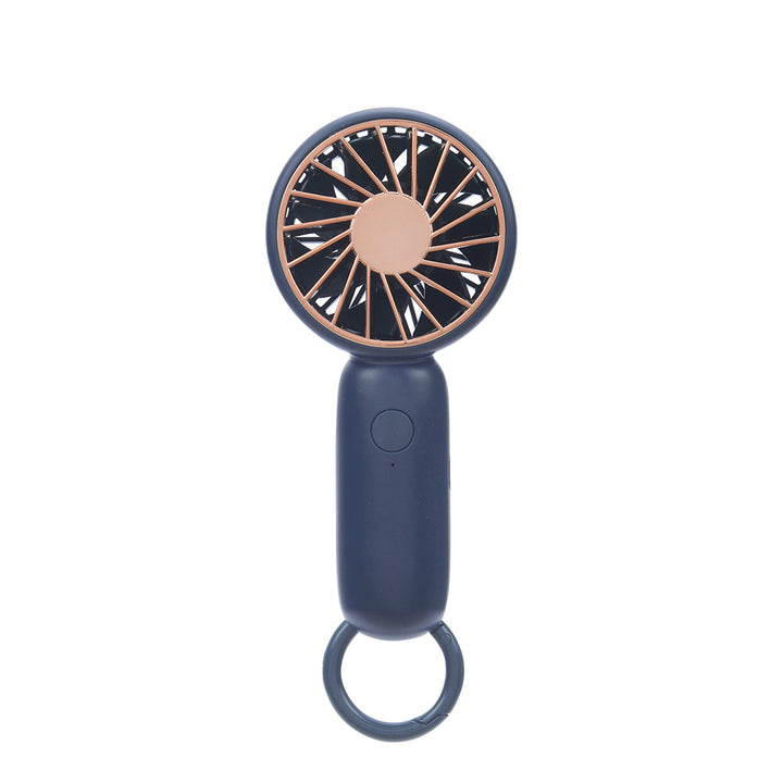 Cooling compact rechargeable handheld fan with carabiner loop and whisper-silent motor Bowlift