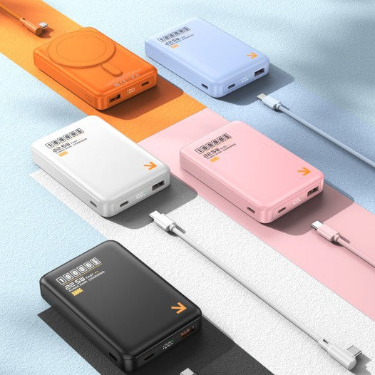 Portable power bank with inductive fast charging function and LED display Bowlift