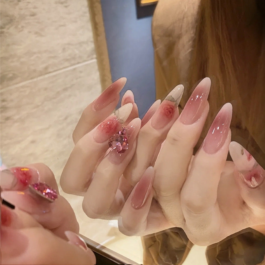 Decorative Floral Press-On Nail Art Set Bowlift