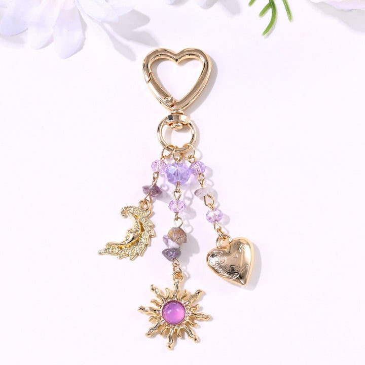 Keychain with Sparkling Sun Motif Bowlift