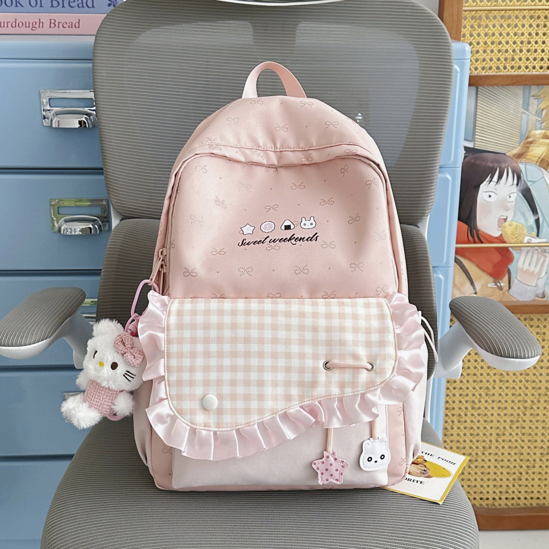 Playful Ruffled Design Backpack