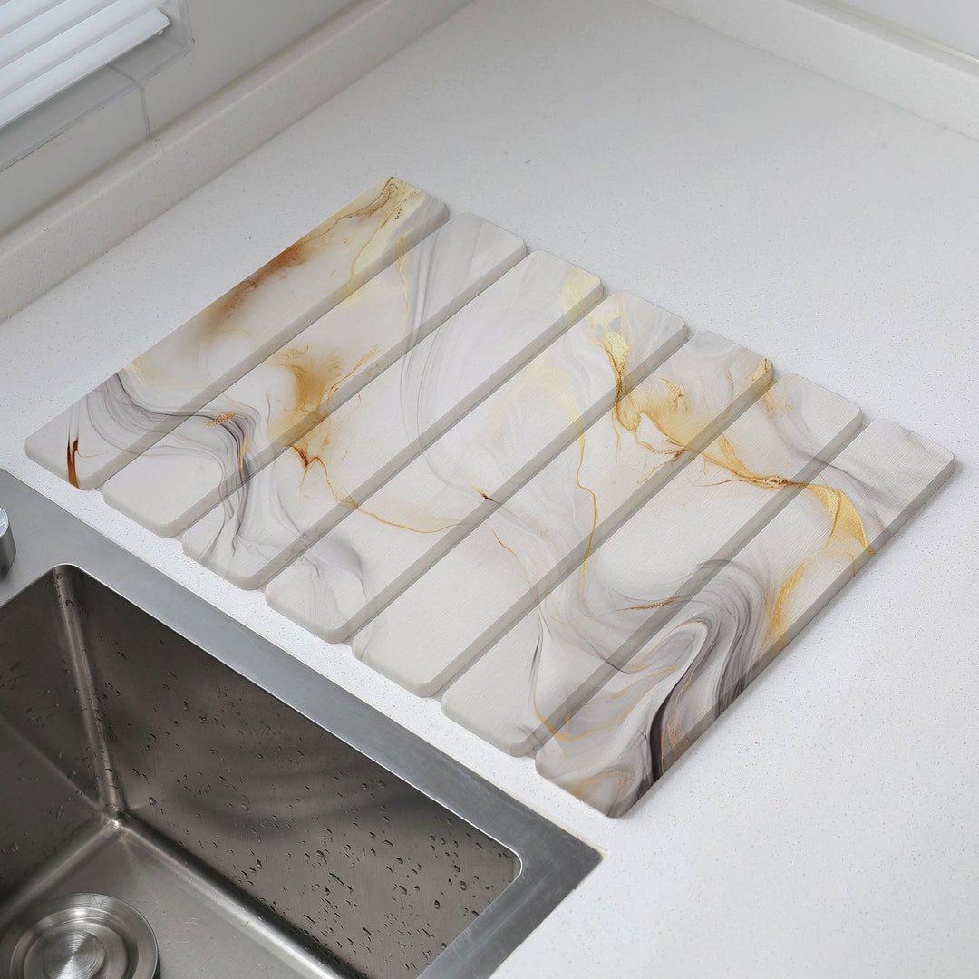 Marble Pattern Kitchen Draining Mat