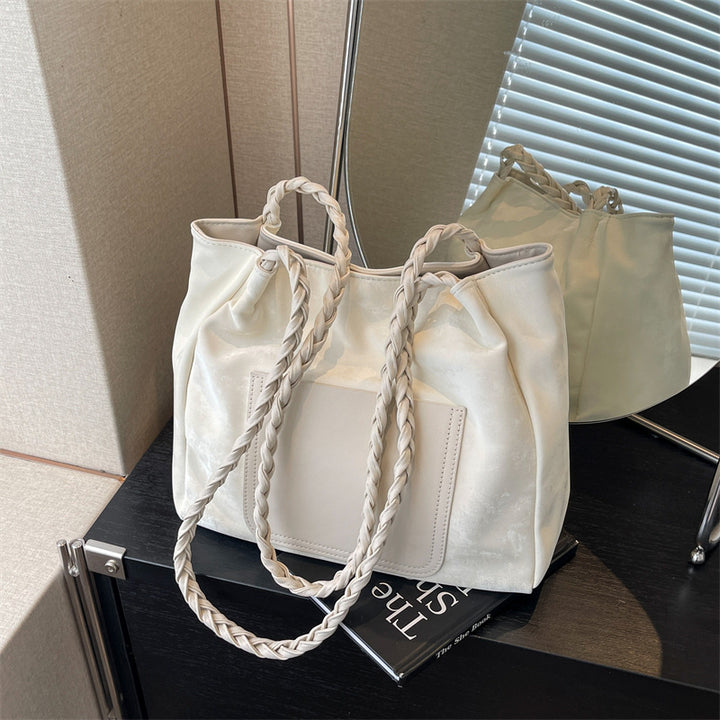 Fashionable Braided Handle Tote Bag Bowlift