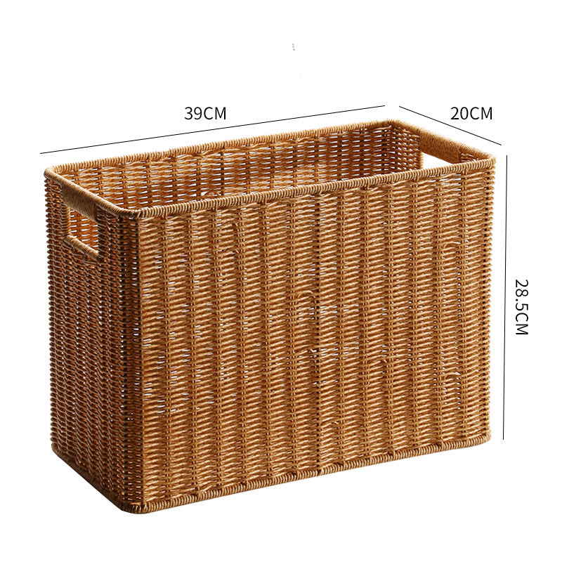 Rectangular Woven Storage Bin with Handles Bowlift