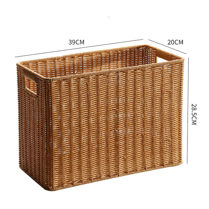Rectangular Woven Storage Bin with Handles Bowlift
